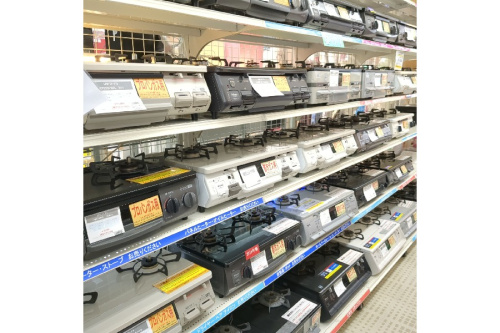 都市ガスコンロのビルトイン