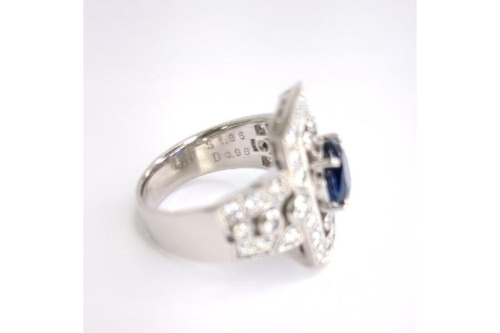 天然ブルーファイアのプラチナ リング