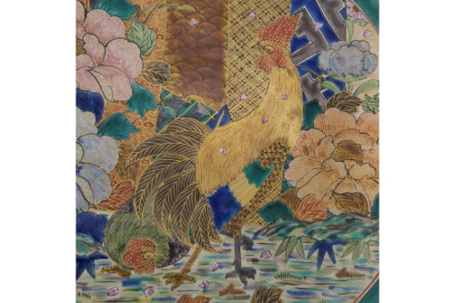 九谷焼 盛鉢 にわとりの大皿