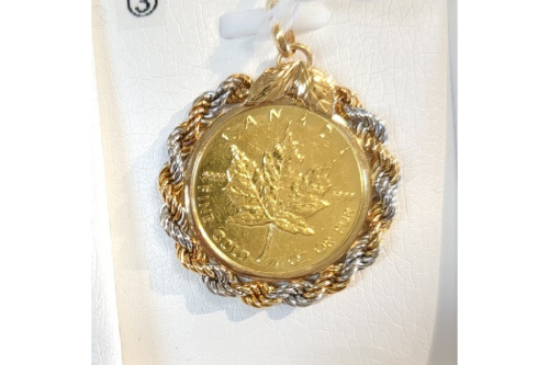 ジュエリーのK18 ペンダントトップ 金貨
