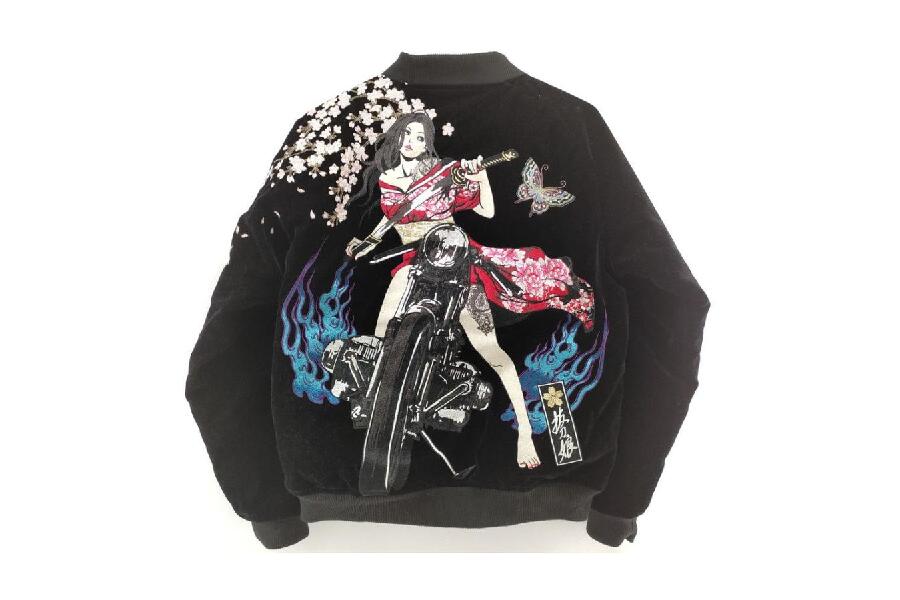 抜刀娘 別珍 スカジャン ブラック L 224047 メンズ入荷しました