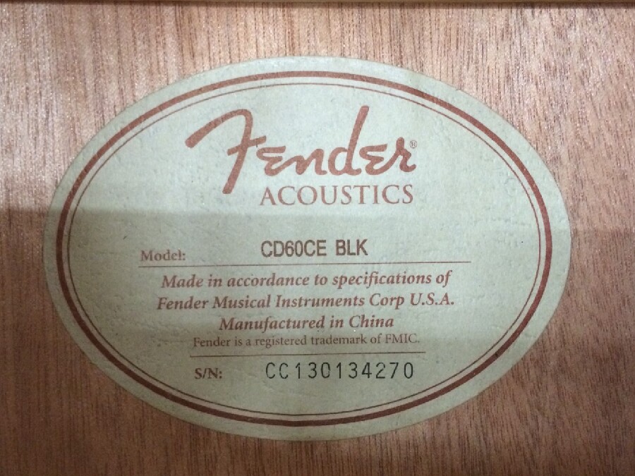 Fender (ﾌｪﾝﾀﾞｰ) CD60CE BLK ｱｺｰｽﾃｨｯｸｷﾞﾀｰ 入荷しました