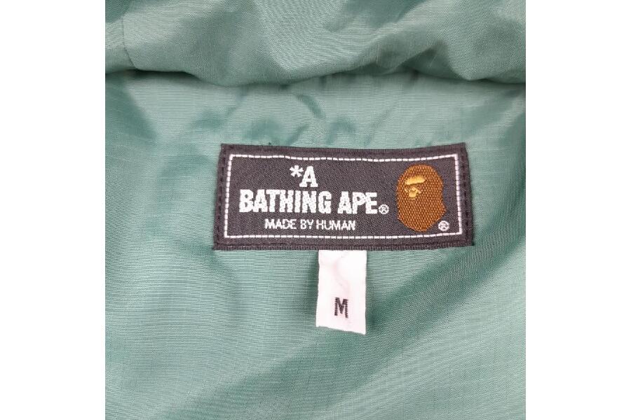 A BATHING APE ダウンベスト グリーン カモフラージュ柄 SIZE M メンズ