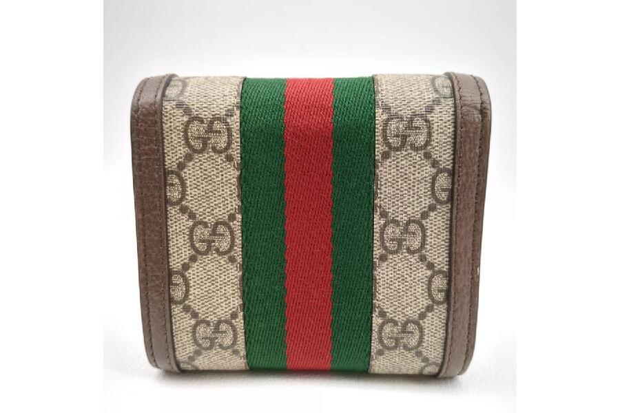 未使用✨GUCCI グッチ　シマ　二つ折り財布　本革　ブラウン　正規品 グッチ GUCCI 598662 二つ折り財布 オフィディア GGスプリーム