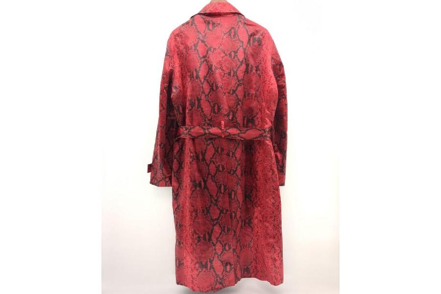 ヨシユキ コニシ トレンチコート レッド パイソン柄 SIZE L ドン