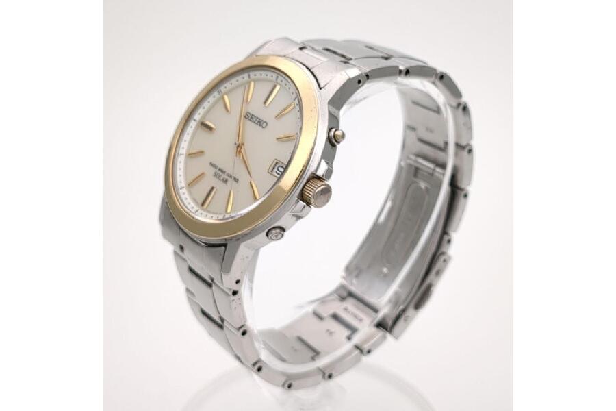極美品✨セイコー 腕時計 デイト 7B52‐0AF0 ゴールド シルバー 可動品 保証付 セイコー 7B52-0AF0 腕時計 クォーツ ステンレススチール