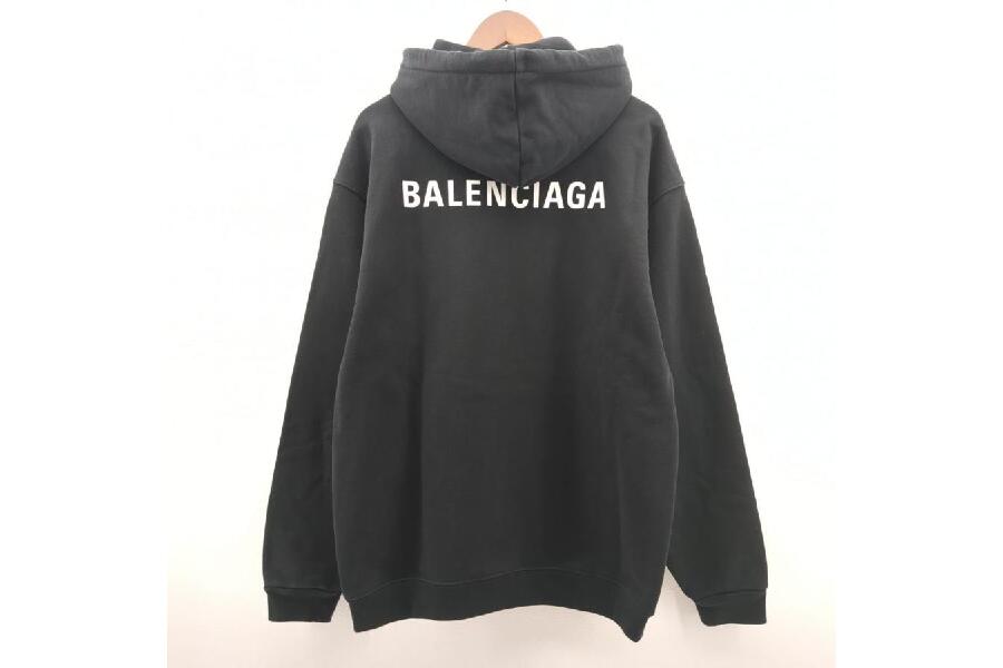 バレンシアガ フードパーカー 600583 TIV84 ロゴプリント SIZE M