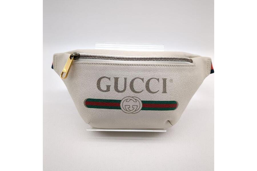 【お値下げしました！】GUCCI ボディバッグ レザー　ホワイト GUCCI ホワイトレザー布袋バッグ 逸品の魅力 #入荷しました