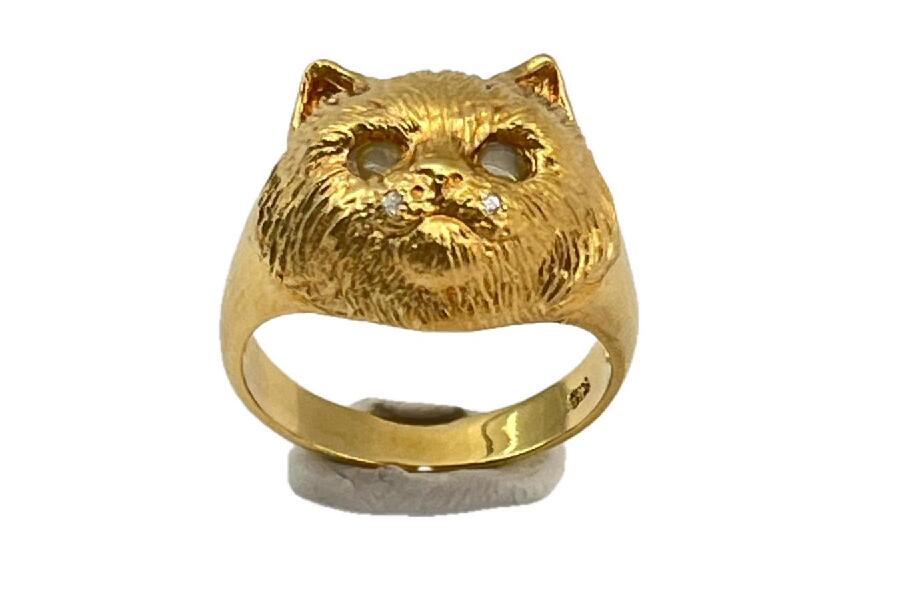 キャッツアイ輝くK18ゴールド猫ちゃんリング #入荷しました♪｜2025年