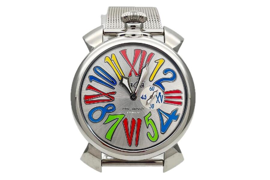 GaGa Milano アナログ時計 シルバー/ブルー GAGAMILANO ガガミラノ GaGa MILANO シンクロノ46MM メンズ 時計