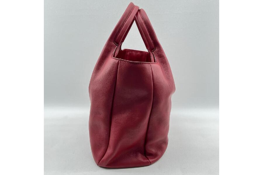 TOD'S 赤 レザー ハンドバッグ Woman RED Tod's Di Bag Folio in Leather Medium