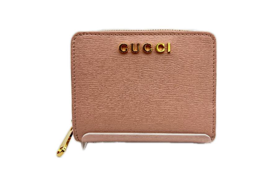 GUCCI グッチ スクリプト ミニウォレット 772639 ライトピンク 2つ折り