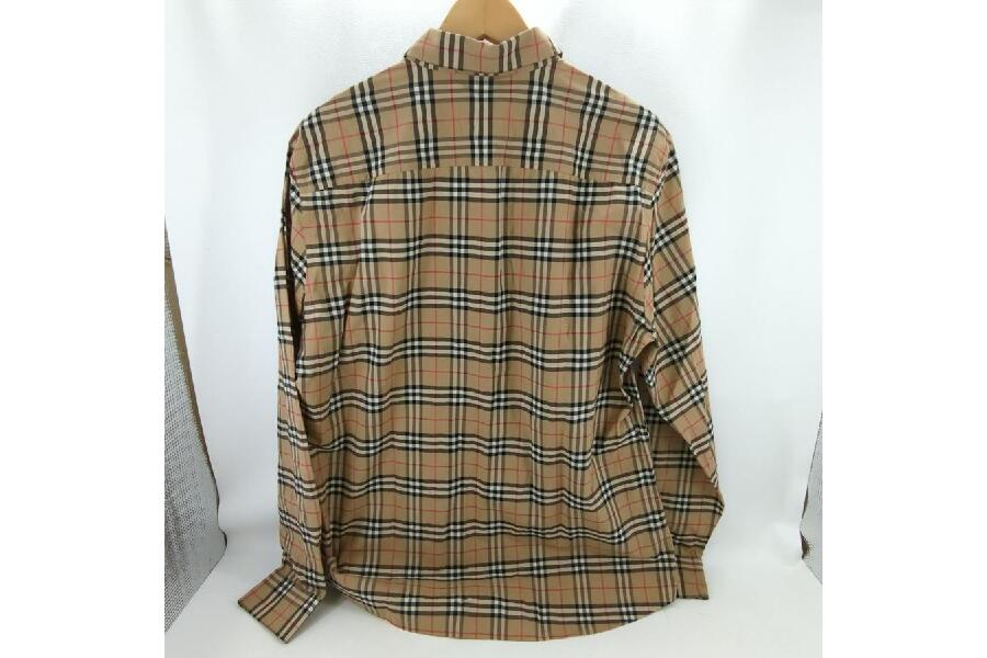 美品】 BURBERRY 長袖シャツ メンズ ベージュ サイズL ノバ