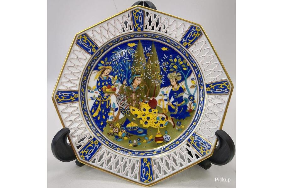 ヘレンド　HEREND 透かし彫り　大皿　飾り皿　絵皿　金彩　フラワー　プレート 65%Off ヘレンド 飾り皿 ワトースタイル 透かし彫り マスター