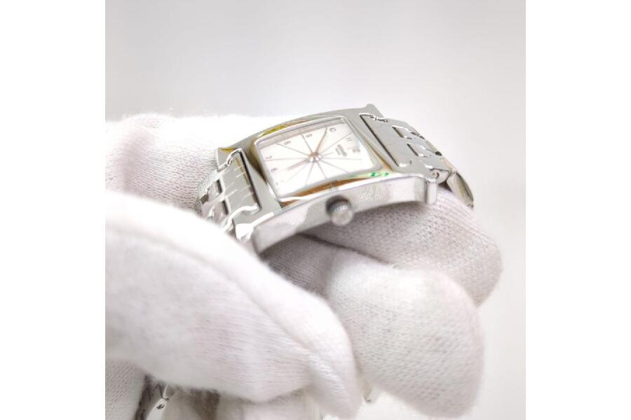 HERMES エルメス Hウォッチ HH1.210 クォーツ SS ホワイト