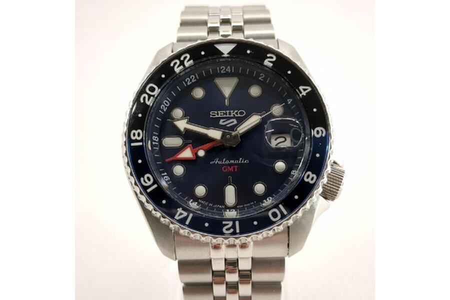 美品】SEIKO セイコー GMT SKXシリーズ 4R34-00A0 自動巻き 裏透け