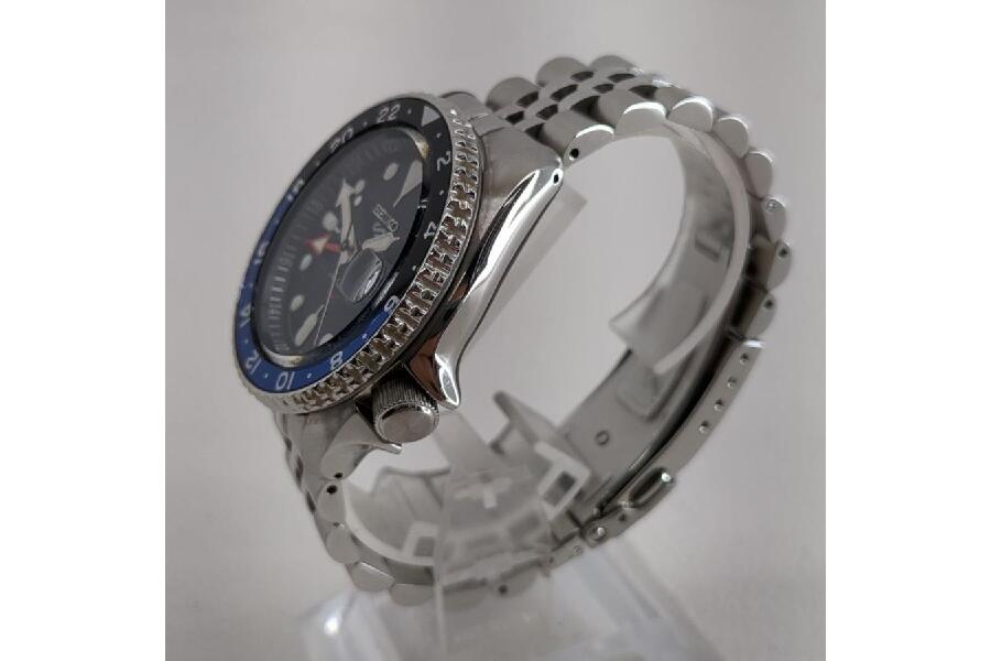 美品】SEIKO セイコー GMT SKXシリーズ 4R34-00A0 自動巻き 裏透け