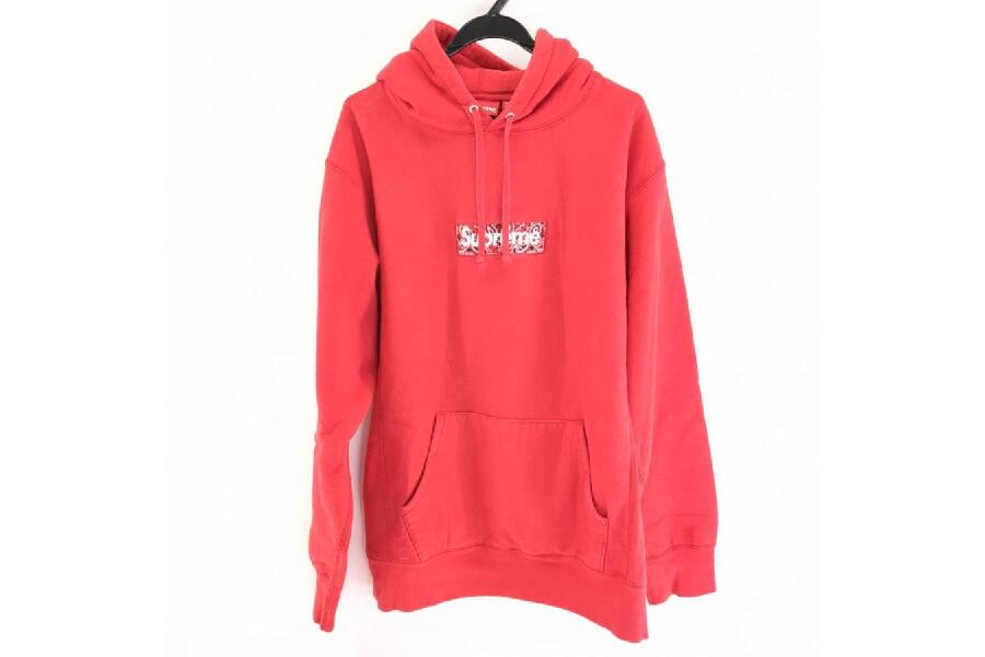 プ*ロ様 早い者勝ち　 極美品SUPREME XL トレーナー ネイビー/レッド プ*ロ様 早い者勝ち 極美品SUPREME XL トレーナー ネイビー