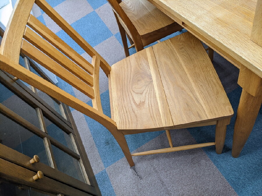 大川家具 160cmダイニングテーブルu00262脚セット パイン材