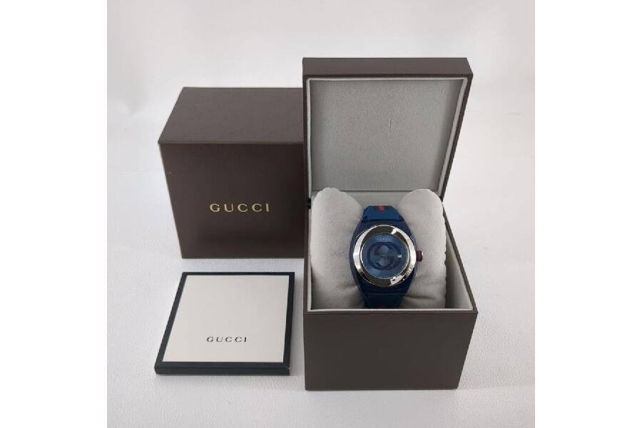 グッチ 137.1 シンク クォーツ ブルー メンズ GUCCI SYNC 腕時計