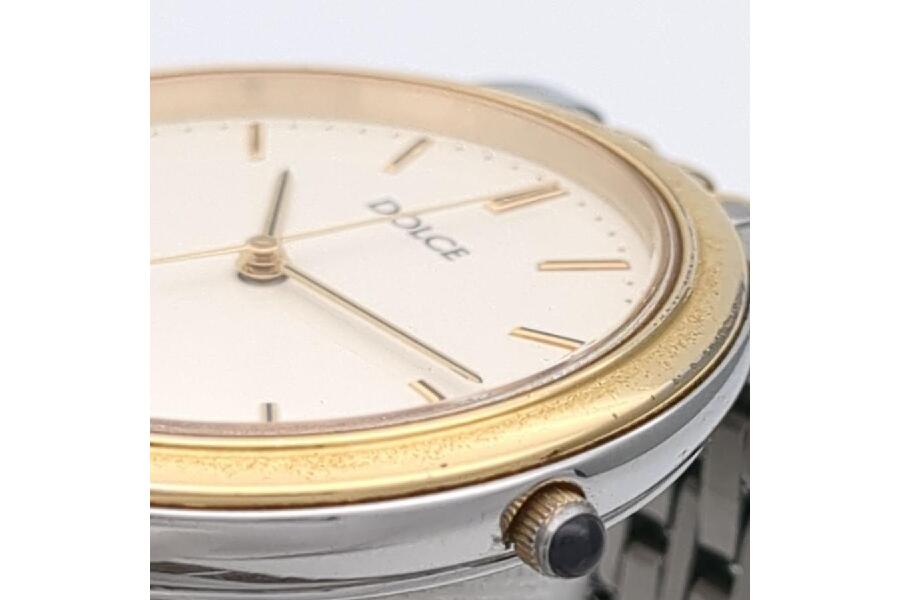 セイコー DOLCE 5E31-6B60 クォーツ SS メタル アイボリー メンズ