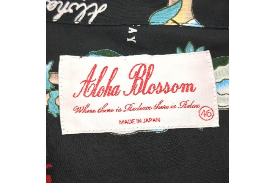 Aloha Rossem ブラック アロハシャツ サイズ46 アロハブロッサム アロハシャツ SIZE 46 ブラック メンズ Aloha