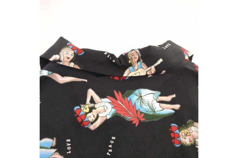 Aloha Rossem ブラック アロハシャツ サイズ46 アロハブロッサム アロハシャツ SIZE 46 ブラック メンズ Aloha