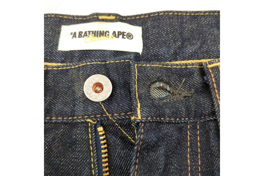 【超美品Msize】アベイシングエイプ　デニムハーフパンツ　BAPE A BATHING APE - 美品 希少 アベイシングエイプ スター デニム