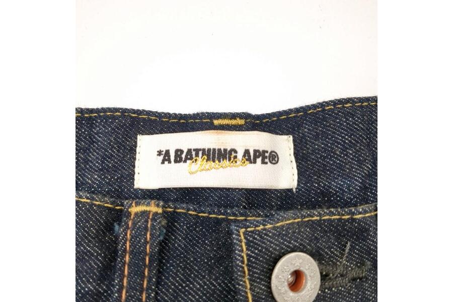 ア ベイシング エイプ デニムハーフパンツ インディゴ size M