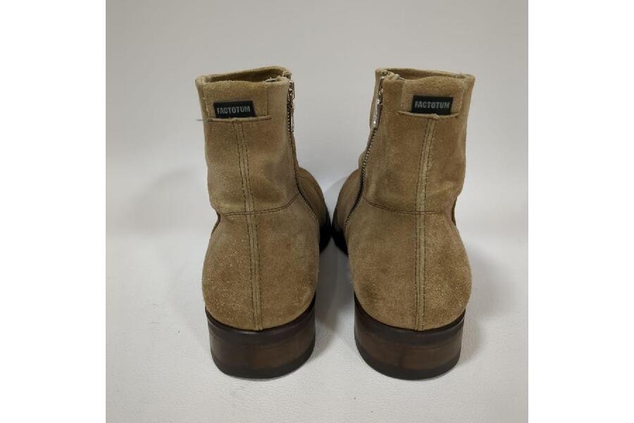 FACTOTUM EARLE スウェードサイドジップブーツ ベージュ SIZE 43 26.5 