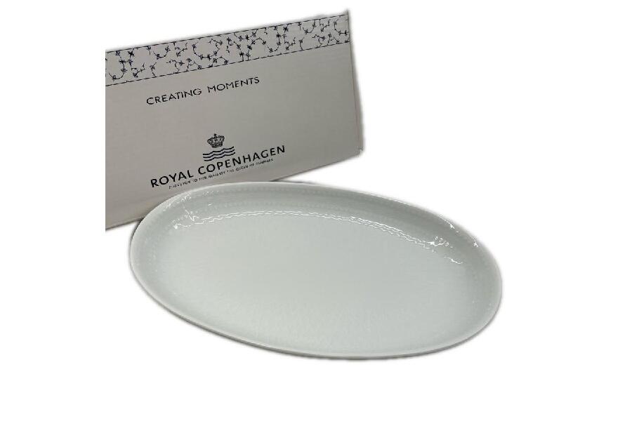 コペンハーゲン　オーバルプレート EC出品中】ロイヤルコペンハーゲン ホワイトパルメッテ オーバル