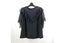 CLANE ブラック シースルー　レースカットソー　 サイズ2 タグ付　未使用 TWINSET未使用レディース ブラックレースカットソー #入荷しま