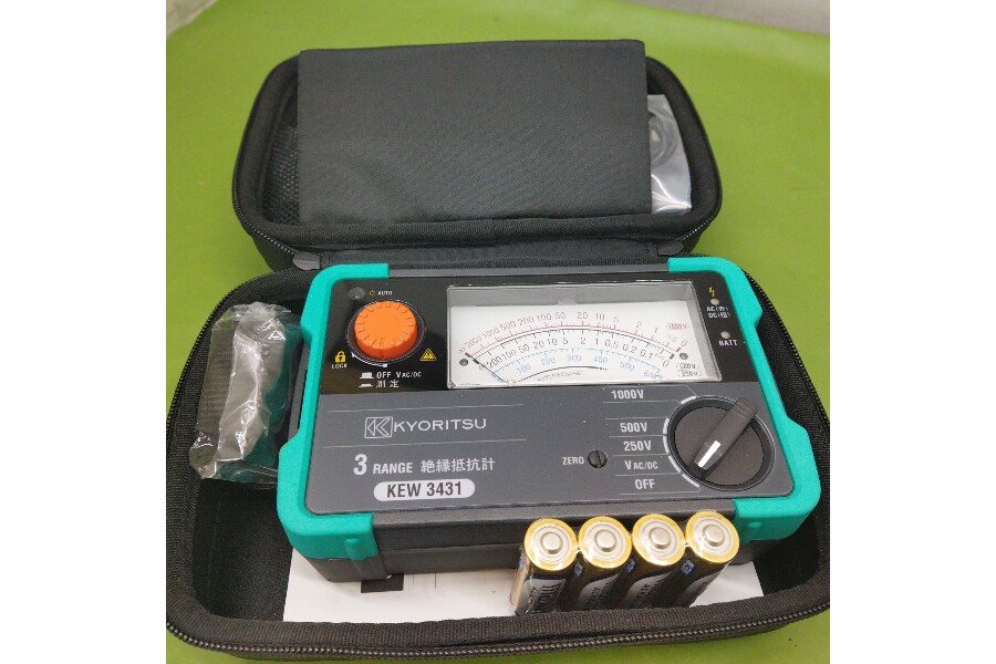 美品 KYORITSU (共立電気計器) 3レンジアナログ絶縁抵抗計 KEW3431 