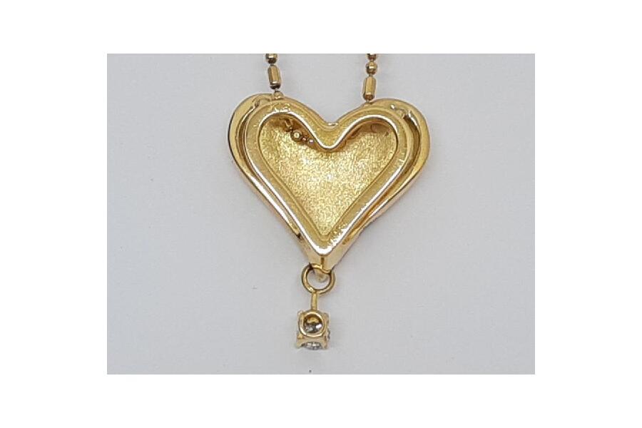 K18 ネックレス ハート ヒョウ柄 ダイヤモンド 0.06ct 5.07g