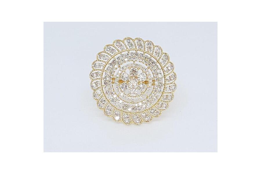 K18 ダイヤモンド リング 6.11g 3.00ct 12号 ミニ鑑別書付 円デザイン 