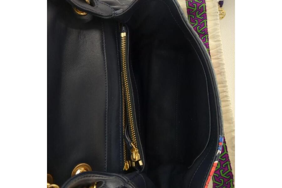 TORYBURCH トリーバーチ チェーンショルダーバッグ ネイビー/花