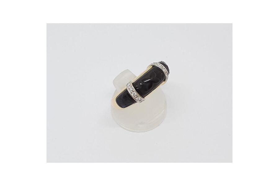 TASAKI タサキ k18 リング オニキス 8.29g ダイヤモンド 0.08