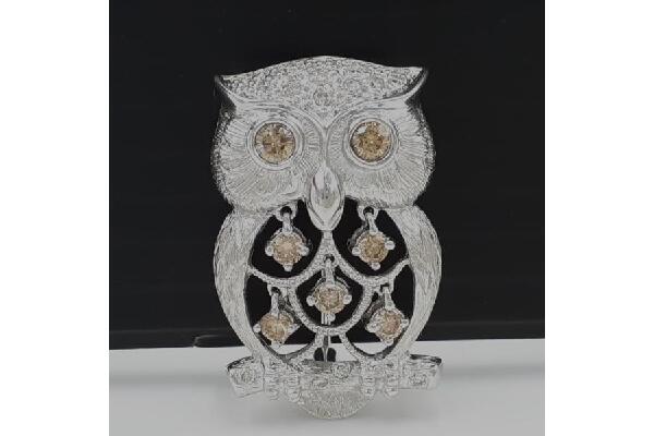 ふくろうブローチ18K