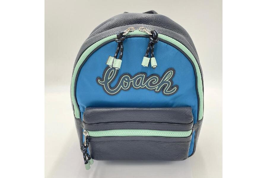 COACH コーチ F76647(アウトレット) レザー ブルー系バックパックのご