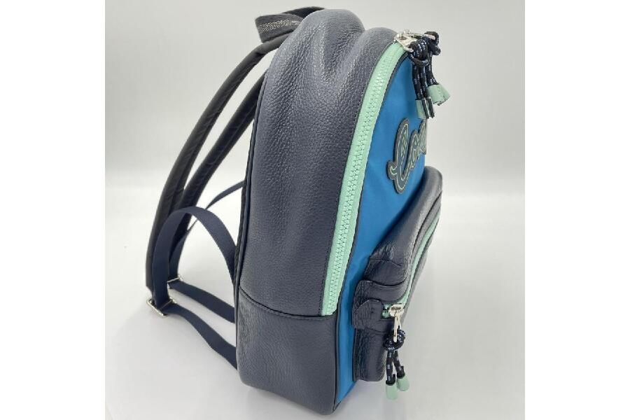 COACH コーチ F76647(アウトレット) レザー ブルー系バックパックのご