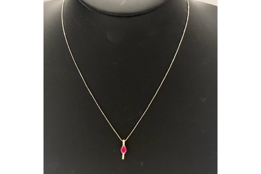 ト*ロ様 本物保証刻印有K18 ルビー 2.17ダイヤモンド 0.04ctペンダ K18 ルビー 1.2ct ダイヤモンド 0.16ct ネックレス 入荷しました