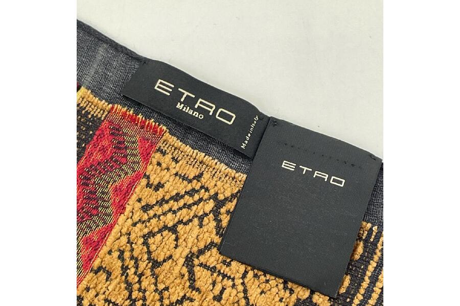 ETRO エトロ ストール ショール ブラックxマルチカラーが 入荷しま