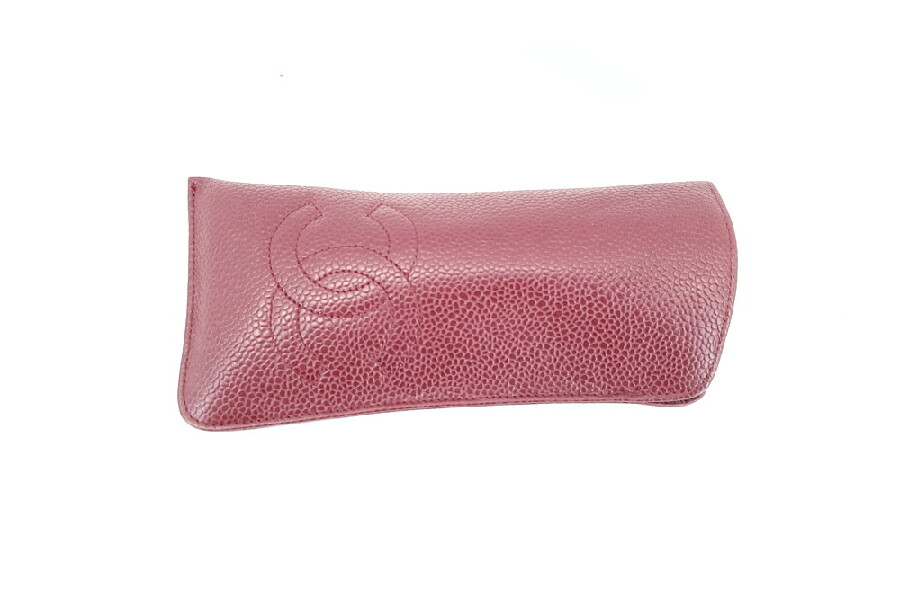 CHANEL / シャネル ■メガネケース ココマーク ソフトレザー レッド CHANEL（シャネル）ココマークキャビアスキンメガネケース】お売り