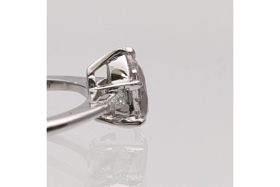 リング ベリーライトブラウニッシュ ピンク ダイヤモンド 0.91ct 15号