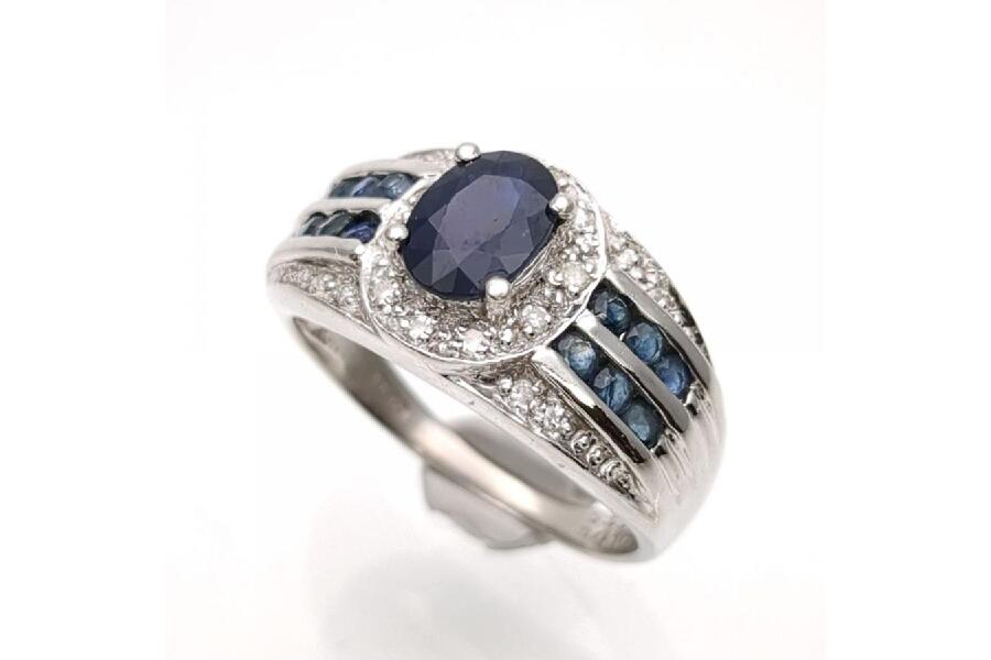 ソーティング サファイア 1.50ct リング 11号 プラチナ900 5.5g ダイヤ