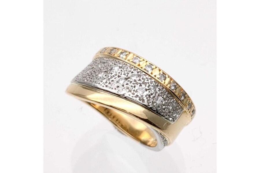 石川暢子 リング 指輪 約5.5号 K18×Pt900 日本人作家ジュエリー NOBUKO