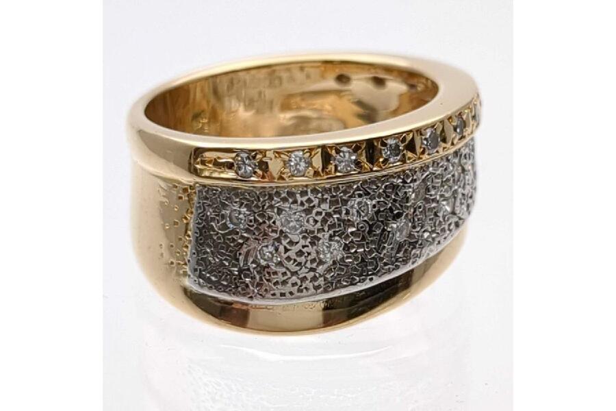 石川暢子 リング 指輪 約5.5号 K18×Pt900 日本人作家ジュエリー NOBUKO