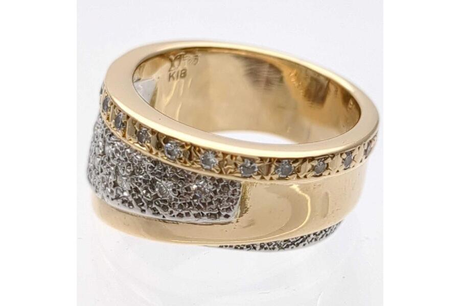 石川暢子 リング 指輪 約5.5号 K18×Pt900 日本人作家ジュエリー NOBUKO