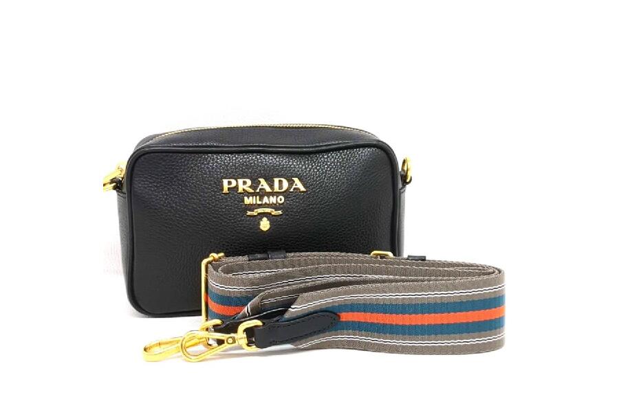 プラダ ショルダーストラップ ブラック レザー 中古 プラダ 黒