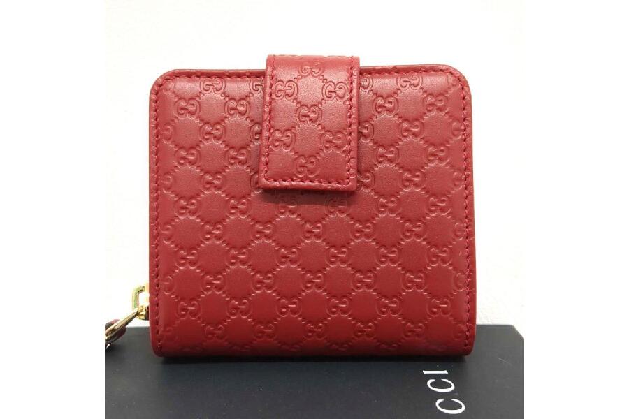 GUCCI 二つ折り財布 ベージュ/ワインレッド/赤 ネット限定】 GUCCI グッチ チェリー二つ折り財布 476050 レザー